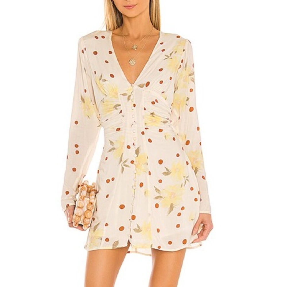 Free People Date Night Mini Dress in Sunshine Combo